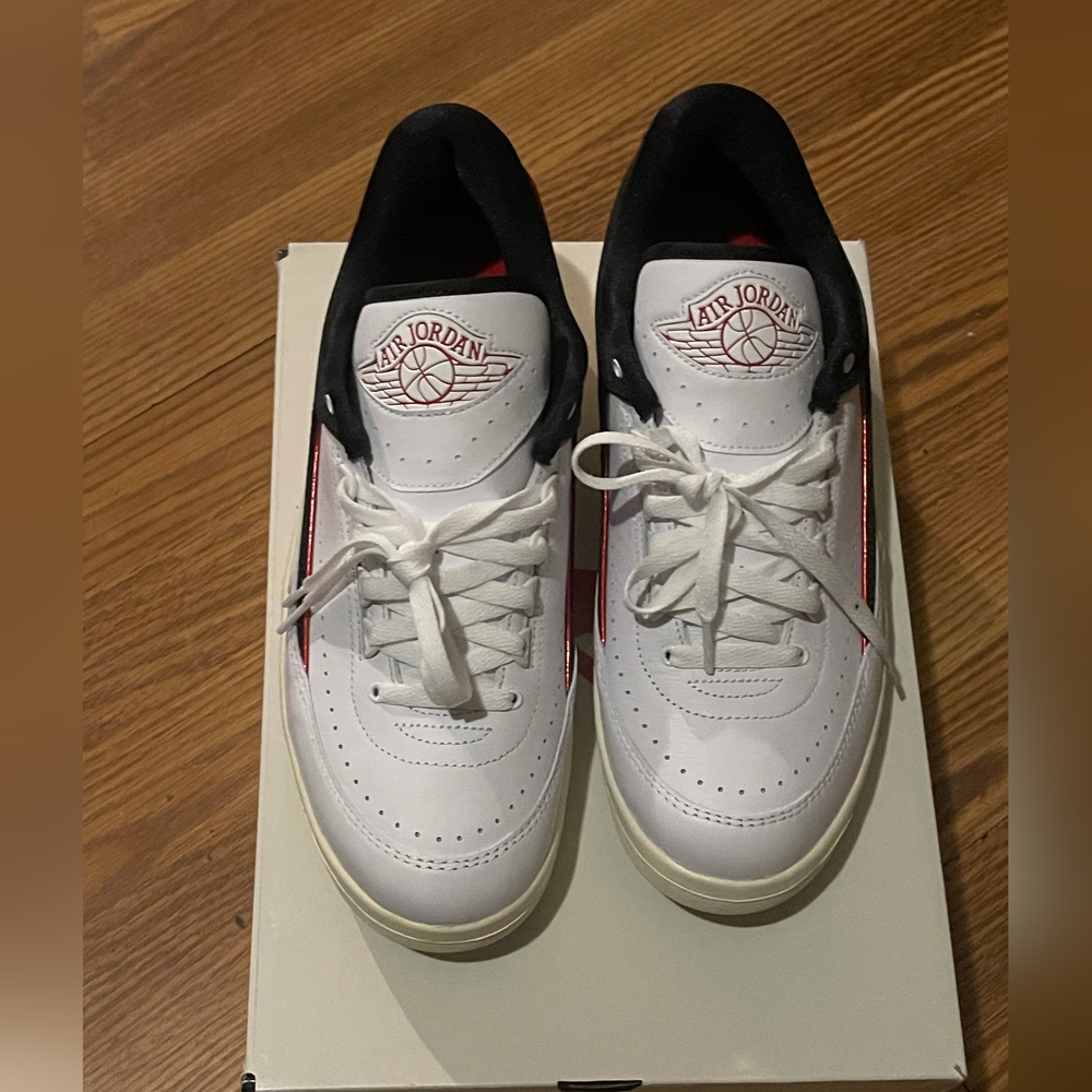 Jordan #2 (original no air bubble)White  red and Black Sneakers